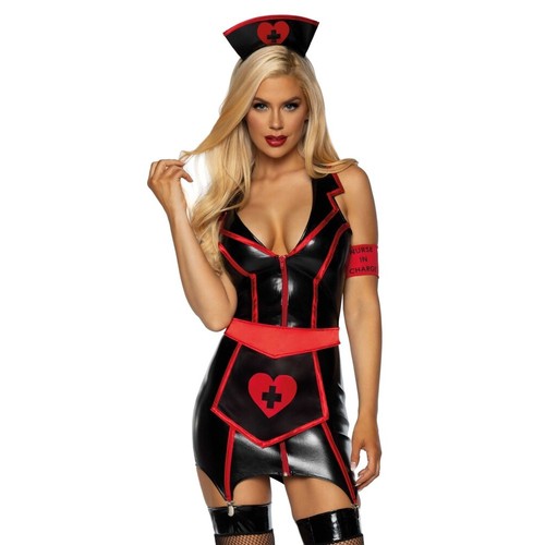 Costume infermiera sexy nero - costume,